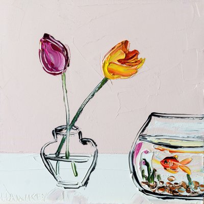 Lebhafte Tulpen Goldfisch von Angela Hawkey