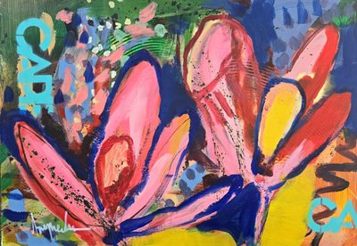 Lebhaftes florales Abstrakt von Angela Maritz