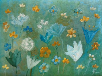 Aqua-Blüten-Garten von Angeles M. Pomata