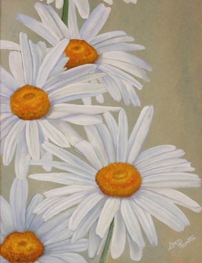 Fröhliche weiße Gänseblümchen von Angeles M. Pomata