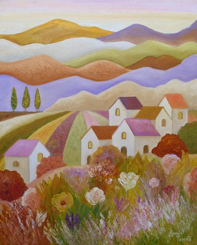 Buntes Dorf auf dem Land von Angeles M. Pomata