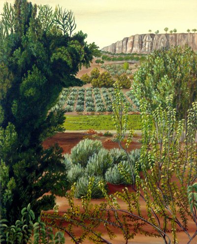 Kultiviertes Tal Klippenblick von Angeles M. Pomata