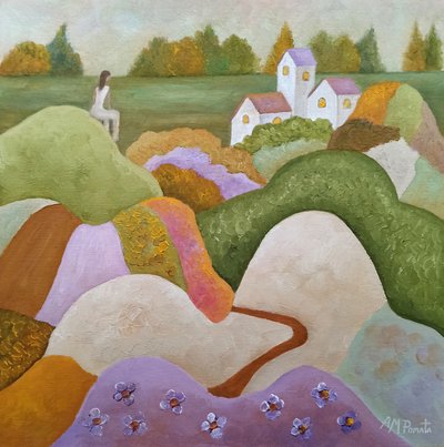 Verspielte Dorflandschaft von Angeles M. Pomata