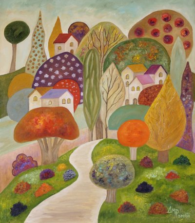 Verspielter Dorfweg von Angeles M. Pomata