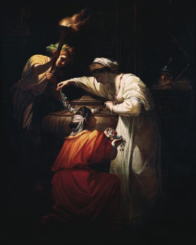 Kleopatra schmückt das Grab von Mark Anton von Angelica Kauffmann