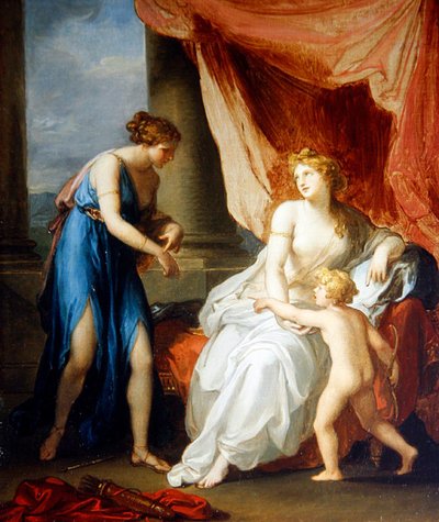 Euphrosyne, von Amor verwundet, beklagt sich bei Venus von Angelica Kauffmann