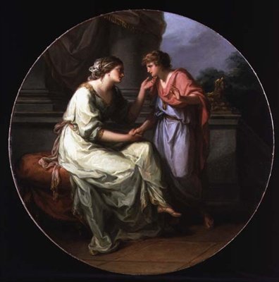 Papirius Pratextatus von seiner Mutter gebeten, die Geheimnisse der Beratungen des römischen Senats zu offenbaren von Angelica Kauffmann