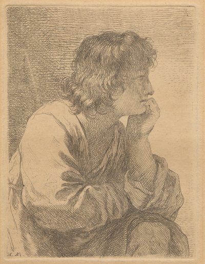 Profil eines jungen Mannes in Meditation von Angelica Kauffmann