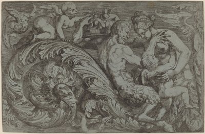 Dekoratives Panel mit mythologischen Figuren von Angelo Falconetto