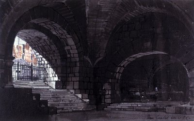 Szenografie von Angelo Parravicini für Szene 2 des 4. Akts der Oper 