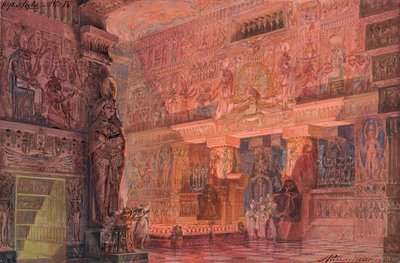 Bühnenbild für die Oper Aida von Giuseppe Verdi von Angelo Parravicini