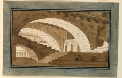 Bühnenbild, Inneres des Kellers des Palastes von Angelo Toselli