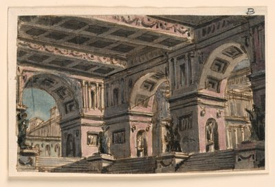 Bühnenbild, Palastatrium von Angelo Toselli