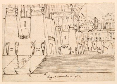 Bühnenbild für Semiramide von Gioachino Rossini von Angelo Toselli