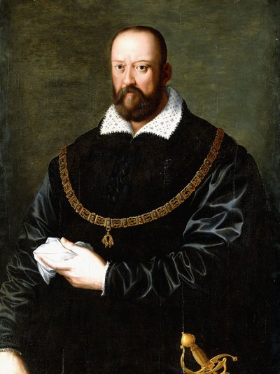 Porträt von Cosimo de Medici I, halblang, mit dem Orden vom Goldenen Vlies von Angelo di Cosimo Allori
