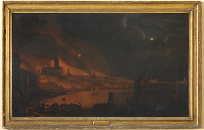 Das Große Feuer von London, ca. 1666-1700 von Anglo Dutch School