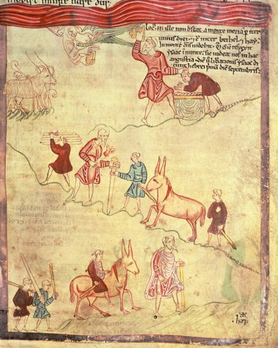 Abraham und das Opfer Isaaks, aus dem Aelfric Pentateuch, aus St. Augustine