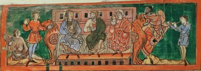 Aristokraten, am Vorabend des Domesday, aus einem Kalender von Anglo Saxon