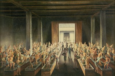 Füllen von Teekisten; und Teeverarbeitung im ersten Prozess, ca. 1820 von Anglo Chinese School