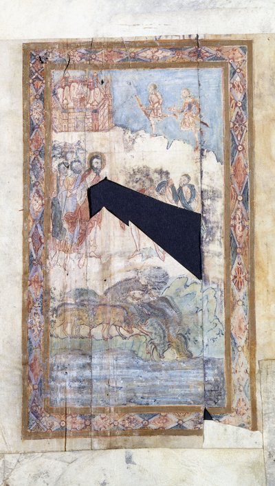 Das Wunder des Gadarener in der Art eines Comicstrips, ca. 1000 n. Chr. von Anglo Saxon