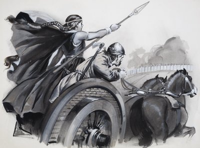 Boadicea entfacht die Wut der Briten gegen ihre römischen Herrscher von Angus McBride