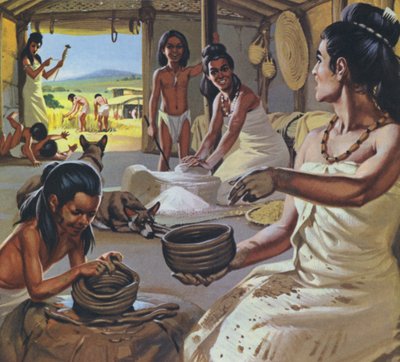 Frühe Bauern zu Hause von Angus McBride