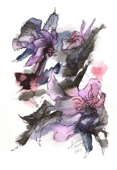 Stimmungsvolle Florale Skizze von Aniko Hencz