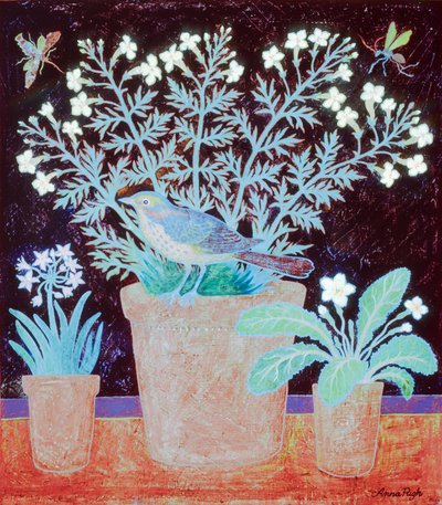 3 Töpfe und ein Vogel von Anna Pugh
