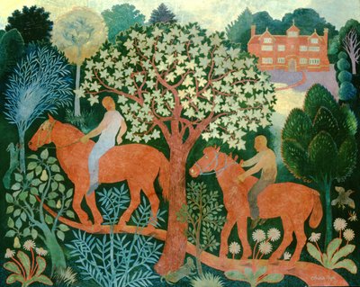 Zwei Pferde mit Reitern, 2000 von Anna Pugh