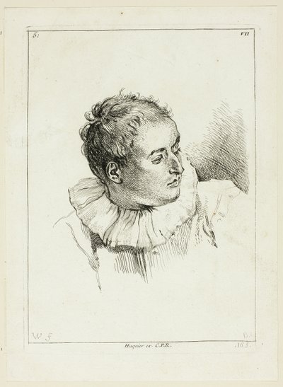 Männerkopf (nach links gedreht) von Anne Claude Philippe Caylus