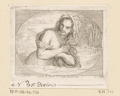 Frau badet in einem Fluss von Anne Claude Philippe Caylus