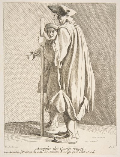 Ein Blinder aus dem Quinze-Vingts-Hospital, 1738 von Anne Claude Philippe de Caylus