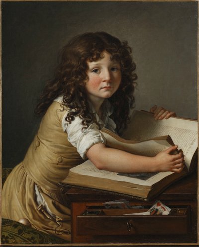 Benoît Agnès Trioson mit einem Buch von Anne Louis Girodet de Roucy Trioson