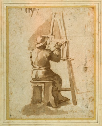 Ein junger Maler sitzt an seiner Staffelei von Annibale (follower of) Carracci