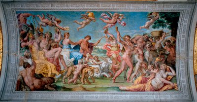 Bacchus auf seinem Wagen trifft Ariadne von Annibale Carracci