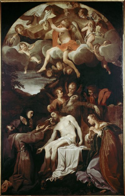 Pietà mit St. Klara, St. Franziskus, St. Maria Magdalena und St. Johannes von Annibale Carracci
