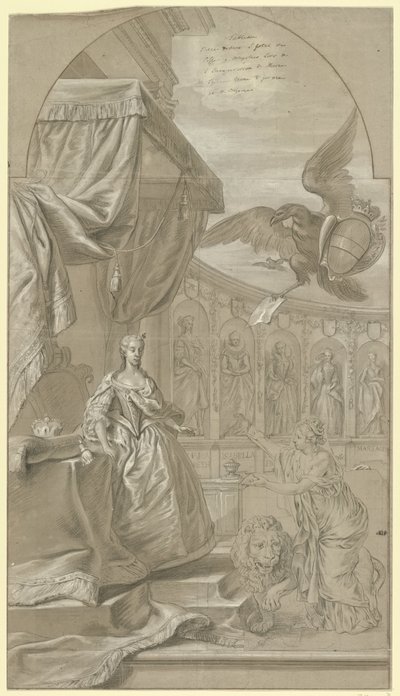 Allegorie auf die Amtsübernahme von Erzherzogin Maria Anna von Österreich als Statthalterin, 1744 von Anonymous