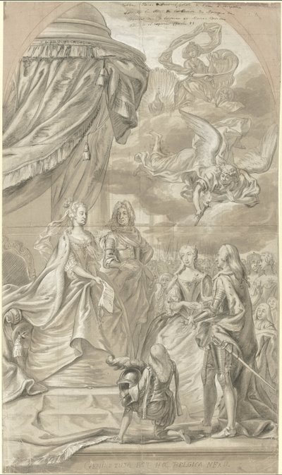 Allegorie auf die Hochzeit von Erzherzogin Maria Anna von Österreich und Karl Alexander von Lothringen, 1744 von Anonymous