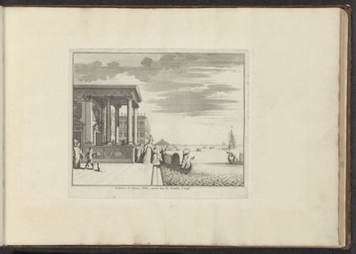 Adelsdamen warten auf eine Gondel in Venedig von Anonymous