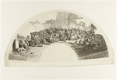 Tod der spanischen Patrioten Luis Daoiz und Pedro Velarde y Santillán bei der Verteidigung von Madrid gegen die französischen Truppen im Parque de Artilleria am 2. Mai 1808 von Anonymous