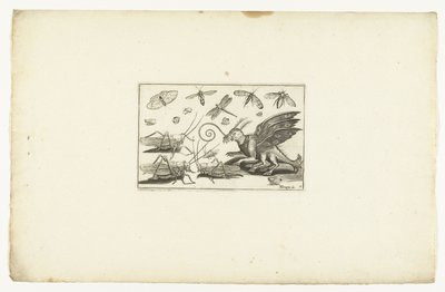 Ein fantastisches geflügeltes Tier und Heuschrecken Volatilium varii generis (...) (Serientitel) von Anonymous