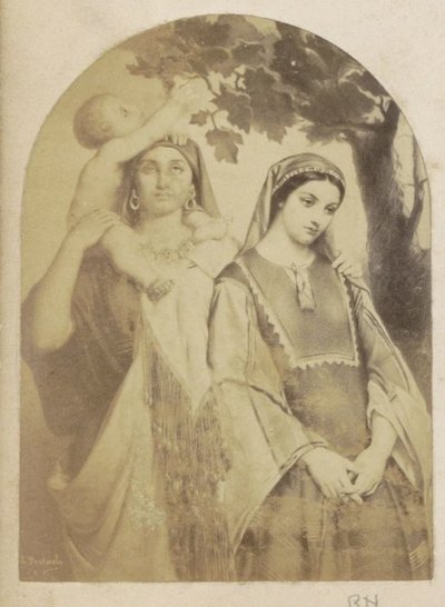Fotoreproduktion einer (vermutlich) Zeichnung von Maria, Jesus und Elisabeth von Anonymous