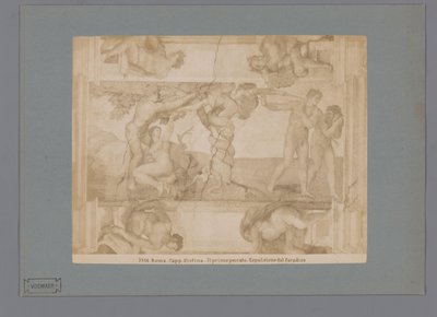 Der Sündenfall und die Vertreibung aus dem Paradies (Michelangelo, Sixtinische Kapelle) von Anonymous