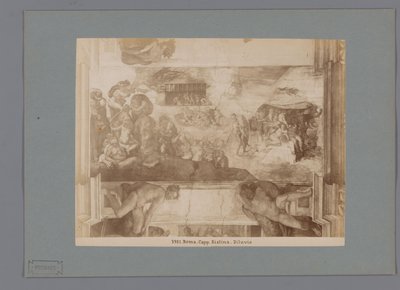 Fotoreproduktion des Freskos Die Sintflut von Michelangelo in der Sixtinischen Kapelle von Anonymous