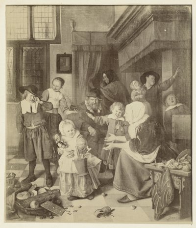 Fotoreproduktion von Das Nikolausfest (Jan Steen) von Anonymous