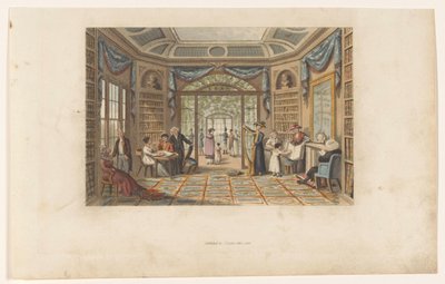 Gesellschaft in einer Bibliothek von Anonymous