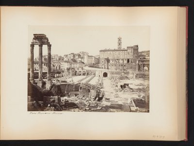 Gezicht op het Forum Romanum met de tempel van Castor en Pollux te Rome, Italië von Anonymous