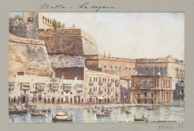Ansicht der Küste von Malta mit Steg und Zollgebäude von Anonymous
