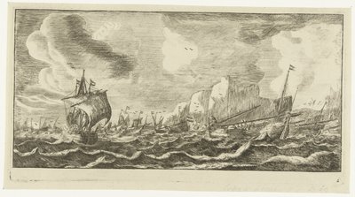 Heringsboote auf See von Anonymous