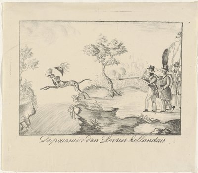 Jagdhund auf einen Windhund, 1830 von Anonymous